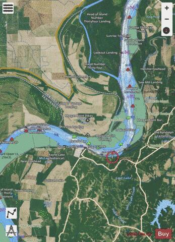 Lower Mississippi River section 11_512_807 depth contour Map - i-Boating App - Satellite