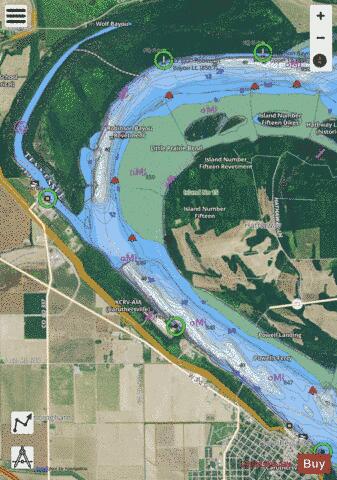Lower Mississippi River section 11_513_802 depth contour Map - i-Boating App - Satellite