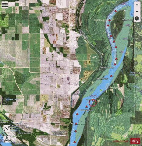 Lower Mississippi River section 11_516_799 depth contour Map - i-Boating App - Satellite