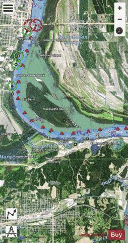 Upper Mississippi River section 11_514_795 depth contour Map - i-Boating App - Satellite