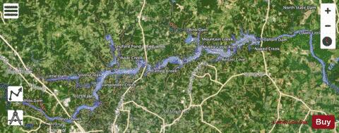 Lake Hickory depth contour Map - i-Boating App - Satellite