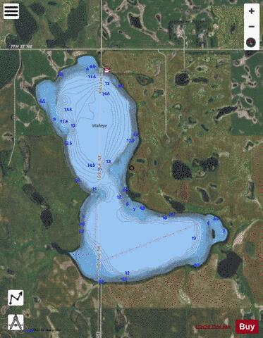 Stober Lake depth contour Map - i-Boating App - Satellite