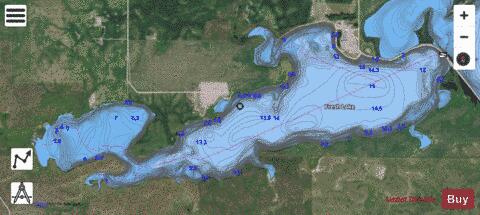 Fresh Lake depth contour Map - i-Boating App - Satellite