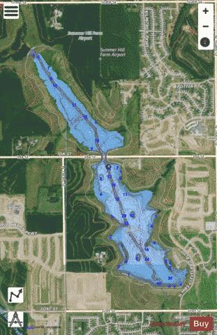 Flanagan Lake depth contour Map - i-Boating App - Satellite