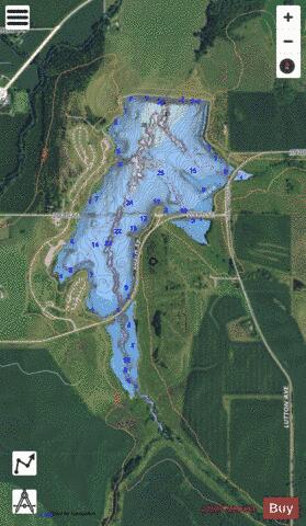 Kramper Lake (Pigeon Jones) depth contour Map - i-Boating App - Satellite