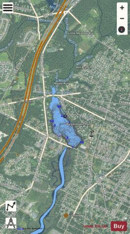 Bargaintown Pond depth contour Map - i-Boating App - Satellite