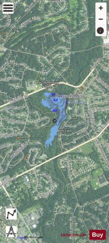 Bells Lake depth contour Map - i-Boating App - Satellite