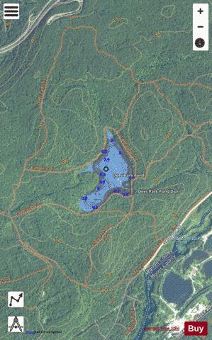 Deer Park Pond depth contour Map - i-Boating App - Satellite