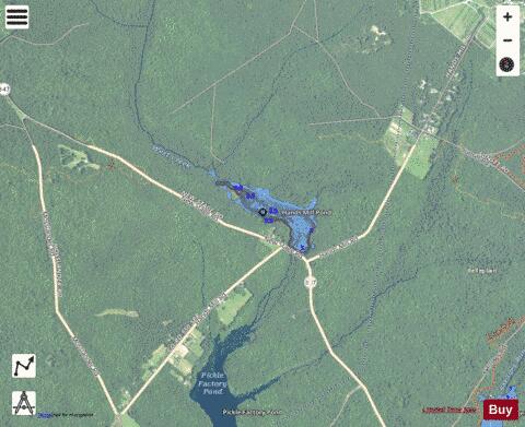 Hands Mill Pond depth contour Map - i-Boating App - Satellite