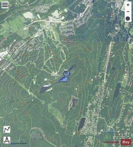 Vernon Lake depth contour Map - i-Boating App - Satellite