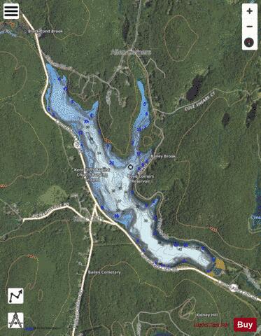 Boyd Corners Reservoir depth contour Map - i-Boating App - Satellite