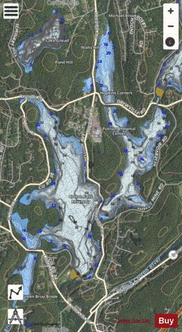 Croton Falls Reservoir depth contour Map - i-Boating App - Satellite