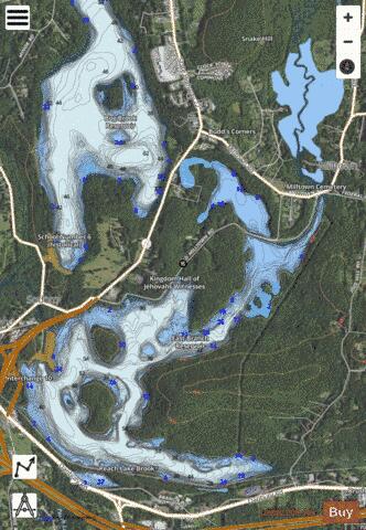 East Branch Reservoir depth contour Map - i-Boating App - Satellite