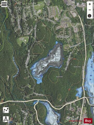 Lake Gilead depth contour Map - i-Boating App - Satellite
