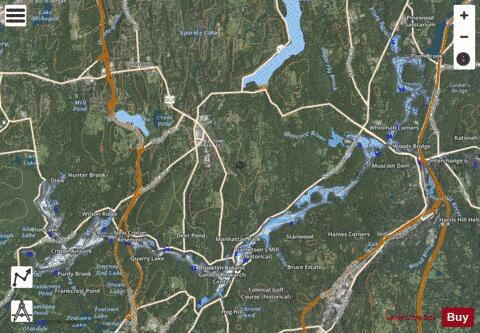 Muscoot Reservoir depth contour Map - i-Boating App - Satellite