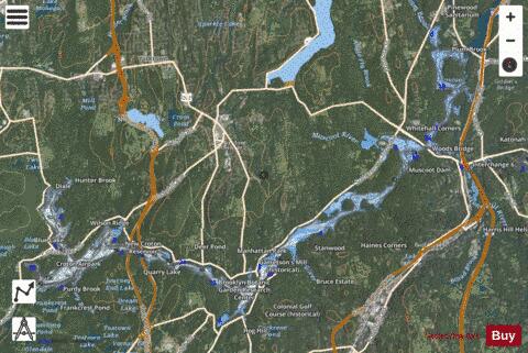 New Croton Reservoir depth contour Map - i-Boating App - Satellite
