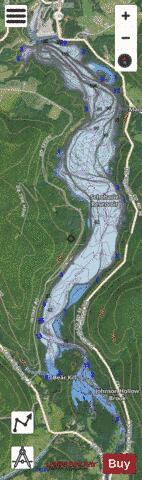 Schoharie Reservoir depth contour Map - i-Boating App - Satellite