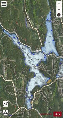 West Branch Reservoir depth contour Map - i-Boating App - Satellite