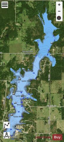 Wewoka depth contour Map - i-Boating App - Satellite
