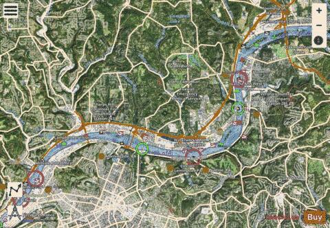 Monongahela River section 11_569_771 depth contour Map - i-Boating App - Satellite