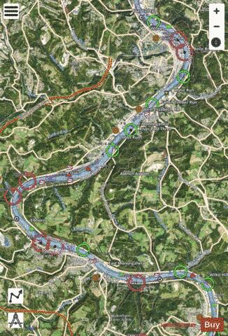 Monongahela River section 11_569_773 depth contour Map - i-Boating App - Satellite