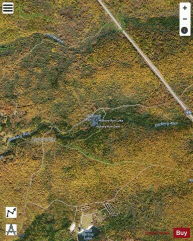 Hickory Run Lake depth contour Map - i-Boating App - Satellite
