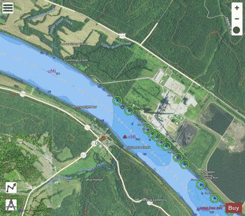 Ohio River section 11_549_784 depth contour Map - i-Boating App - Satellite