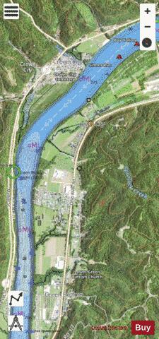 Ohio River section 11_555_785 depth contour Map - i-Boating App - Satellite