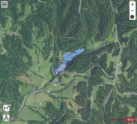 Bedford Lake depth contour Map - i-Boating App - Satellite