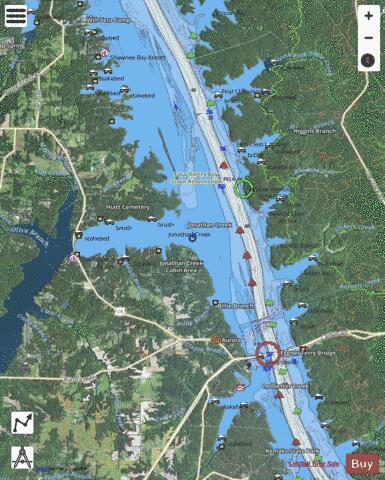 Tennessee River section 11_522_798 depth contour Map - i-Boating App - Satellite
