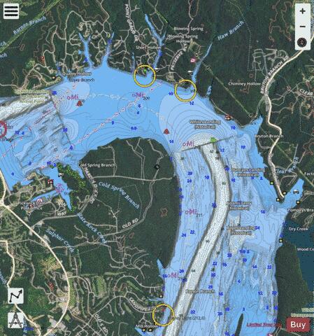 Tennessee River section 11_522_810 depth contour Map - i-Boating App - Satellite