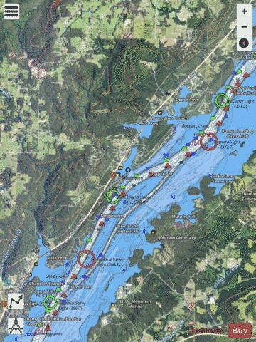 Tennessee River section 11_533_814 depth contour Map - i-Boating App - Satellite