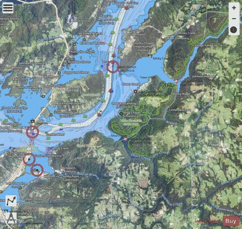 Tennessee River section 11_533_815 depth contour Map - i-Boating App - Satellite
