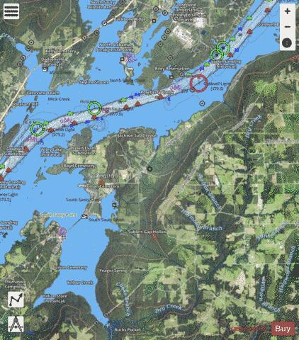 Tennessee River section 11_534_814 depth contour Map - i-Boating App - Satellite
