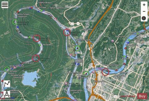 Tennessee River section 11_538_810 depth contour Map - i-Boating App - Satellite