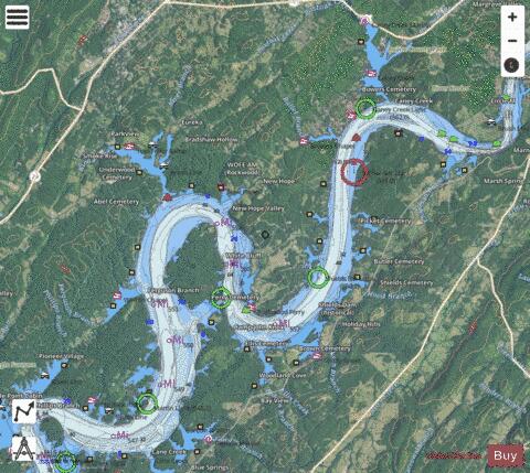 Tennessee River section 11_542_805 depth contour Map - i-Boating App - Satellite
