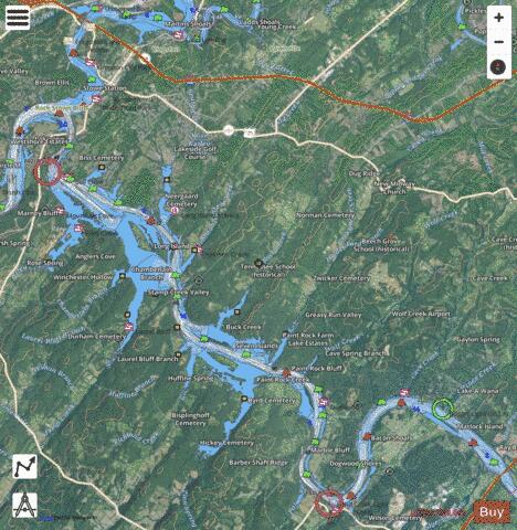 Tennessee River section 11_543_805 depth contour Map - i-Boating App - Satellite