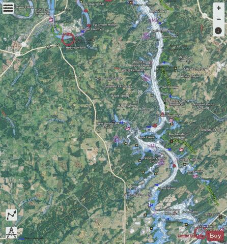 Tennessee River section 11_544_806 depth contour Map - i-Boating App - Satellite