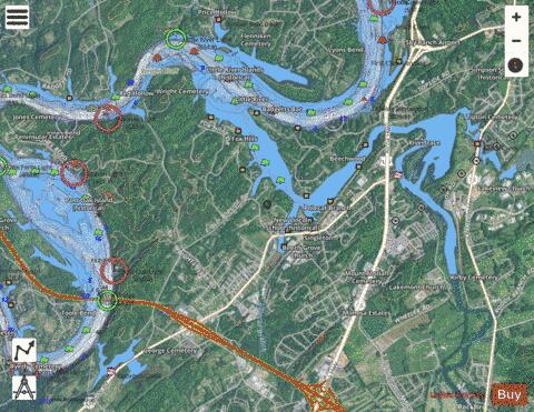 Tennessee River section 11_546_805 depth contour Map - i-Boating App - Satellite