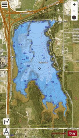 Kirby Lake depth contour Map - i-Boating App - Satellite