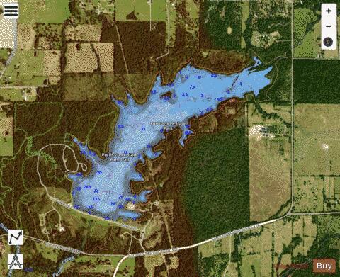 Purtis Creek Lake depth contour Map - i-Boating App - Satellite