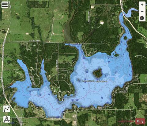 Lake Quitman depth contour Map - i-Boating App - Satellite