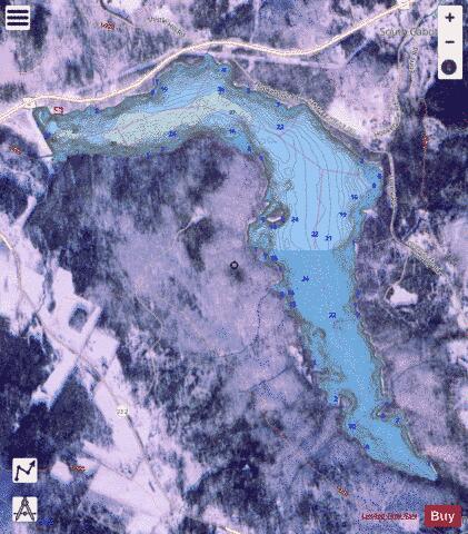Mollys Reservoir depth contour Map - i-Boating App - Satellite