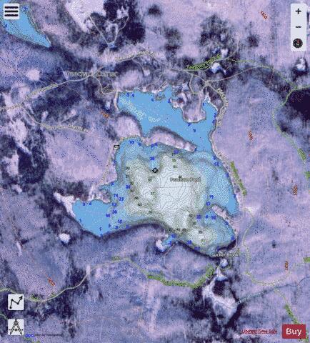 Peacham Pond depth contour Map - i-Boating App - Satellite