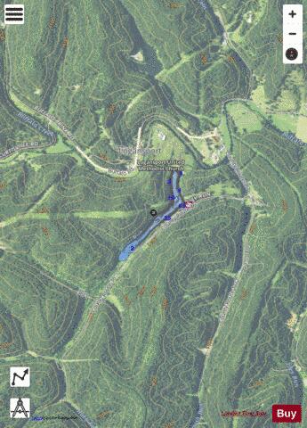 Huey Run Lake depth contour Map - i-Boating App - Satellite