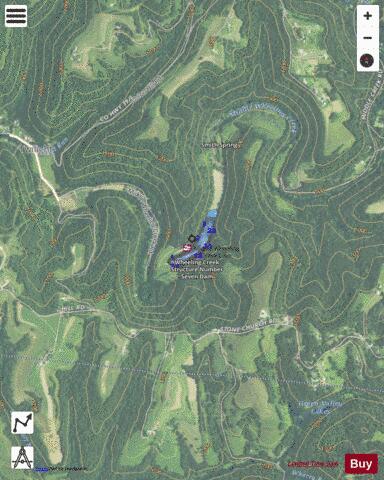 Middle Wheeling Creek Lake depth contour Map - i-Boating App - Satellite
