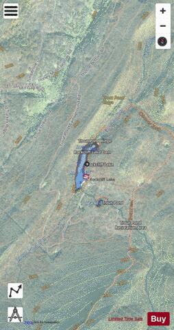 Rock Cliff Lake depth contour Map - i-Boating App - Satellite