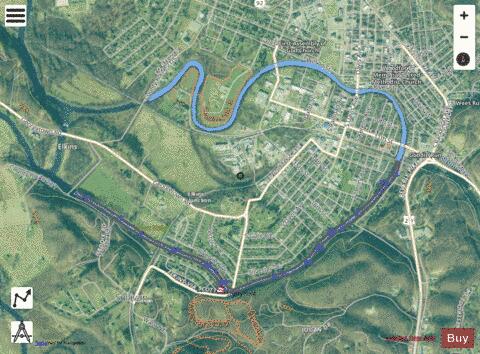 Tygart River Backwaters depth contour Map - i-Boating App - Satellite