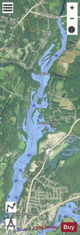Aspinook Pond depth contour Map - i-Boating App - Satellite