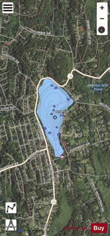 Ball Pond depth contour Map - i-Boating App - Satellite